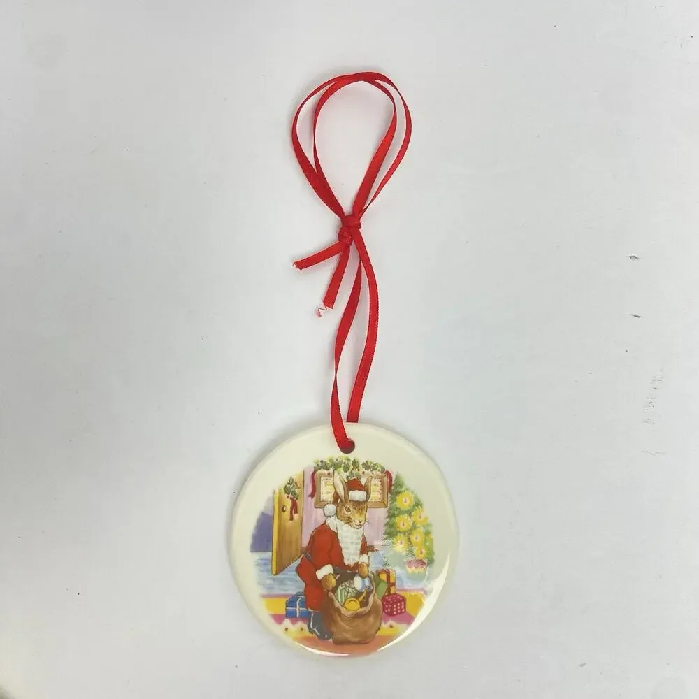 Royal Doulton Bunnykins Vintage Bunnykins Christmas Ornament With Santa Rabbit